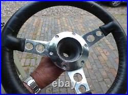 Jaguar E-type/xke Leather Steering Wheel 13 Inch & Boss From Racing E-type