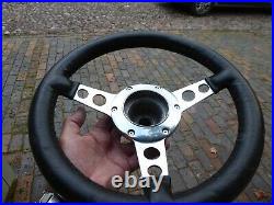 Jaguar E-type/xke Leather Steering Wheel 13 Inch & Boss From Racing E-type