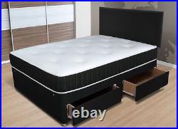 MEMORY FOAM CHENILLE DIVAN BED + MATTRESS + HEADBOARD 3FT 4FT 4FT6 Double 5FT