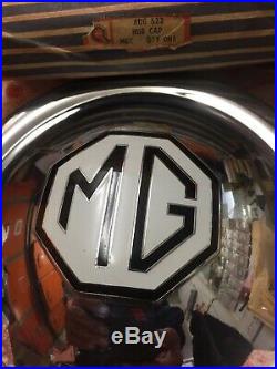 MG TD/TF Steel Spare Wheel Hub Cap & Badge NEW, Original old stock from 1960's
