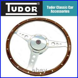 MGA Classic Steering Wheel 15 Wood Rim + Boss All Years From Astrali