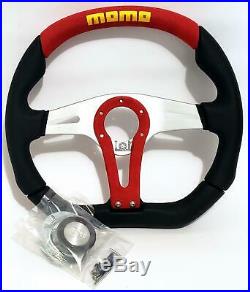 Momo Racing Steering Wheel 350mm RED Trek Leather from Italy
