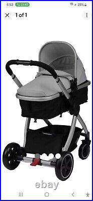 Mothercare 4-Wheel Journey Pushchair Grey/Brushed Silver