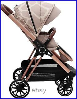 My Babiie MB250 Dani Dyer Rose Gold Giraffe Fawn Stroller & Carrycot GRADE A