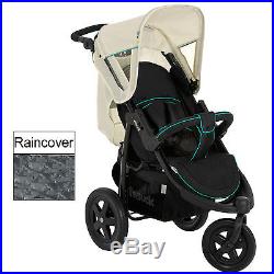New Hauck Caviar / Beige Viper 3 Wheel Pushchair Stroller From Birth Baby Buggy
