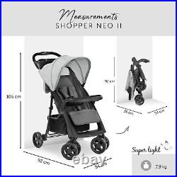 New Hauck Shopper Neo II Pushchair Buggy Stroller Grey+Raincover upto 4 Years