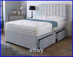 New Memory Ortho Spring Divan Bed Set With Mattress Panel Headboard From £149.99