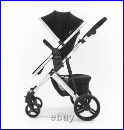 New Tutti bambini Riviera Silver pram & pushchair Black and Taupe with raincover