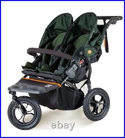 Opened box Out n About nipper double v5 Sycamore Green with basket & PVC 0m-22kg