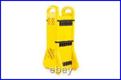 Plastic Expandable Barrier/Gate Black & Yellow on Wheels  Expands from to