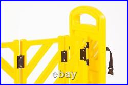 Plastic Expandable Barrier/Gate Black & Yellow on Wheels  Expands from to