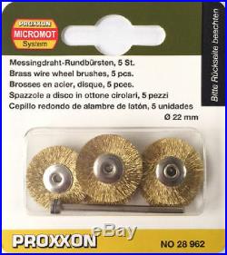 Proxxon 5pc micromot brass wire wheel brushes 28962 202356 Direct from RDGTools
