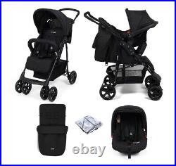 Puggle Lowton Luxe Storm Black 2-in-1 Pushchair Travel System with Rain Cover