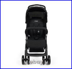 Puggle Lowton Luxe Storm Black 2-in-1 Pushchair Travel System with Rain Cover