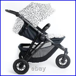 Roma Atlas 3 Wheel Pram, All-Terrain Stroller Suitable from Newborn Dalmatian