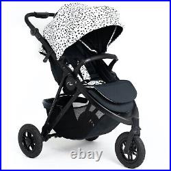 Roma Atlas 3 Wheel Pram, All-Terrain Stroller Suitable from Newborn Dalmatian