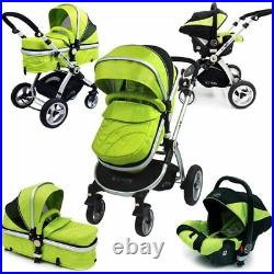 SALE! ISafe 3 in 1 Pram System Lime Travel System + Carseat