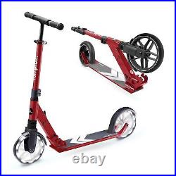 Scooter Kids 2 Wheels Ages from 10 Kids Push Scooter LED Folding Adjustable Red