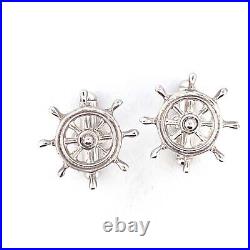 Ship's Wheel Cufflinks Sterling Silver 925 Hallmarked New From Ari D Norman