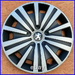 Silver/Black 16 wheel trims hubcaps to fit Peugeot Expert(from 2017-)