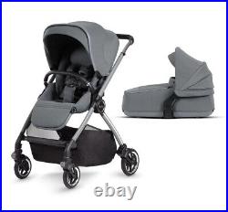 Silver Cross Dune Glacier Pushchair Stroller Buggy and Compact Carrycot Grey