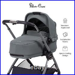 Silver Cross Dune Glacier Pushchair Stroller Buggy and Compact Carrycot Grey