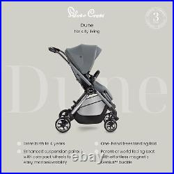 Silver Cross Dune Glacier Pushchair Stroller Buggy and Compact Carrycot Grey