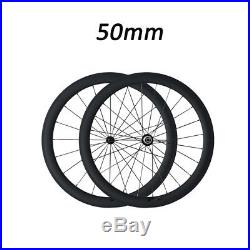 Ultra Light Ship from UK Carbon Wheelset 700C Clincher 50mm Carbon Wheels