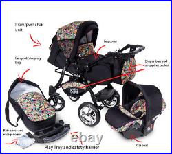 Urbano Baby Pram Pushchair Stroller 3in1 Travel system car seat included 3in1