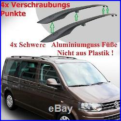 VW T5 T6 Long Wheel Base from Year 2003 Roof Rails in Black Tüv Certified and