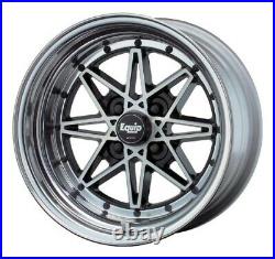 WORK EQUIP 03 Wheels Black cut clear 15x8.0J -6 4x114.3 set of 4 from JAPAN