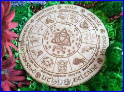 Wheel of the year from Eco Friendly cork Leather, pagan witch calendar board